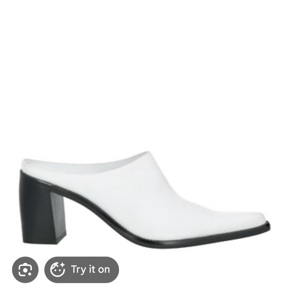 BY FAR Women's White Pointed-Toe Slip-On Mules size 38